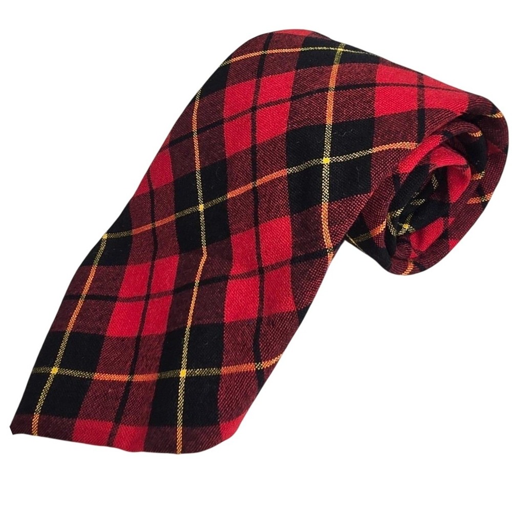 VINTAGE‎ 100% Wool Pedigree by Michel Dayton's Red & Black Men's Tie NEW!